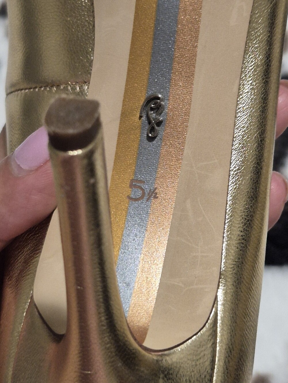 Sam Edelman Metallic Gold Pointed Toe Pumps ..Size:5.5 - Picture 12 of 14